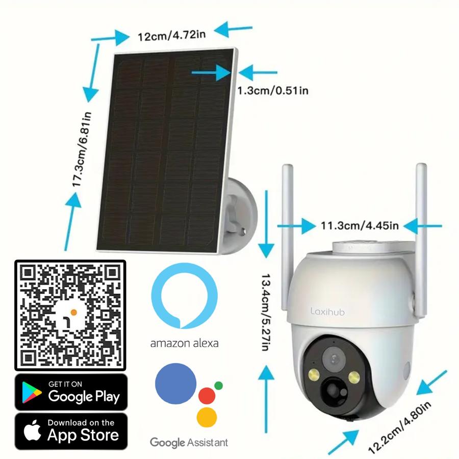 一年保証 即納在庫】 Laxihub ソーラーパネル充電式 wifi 屋外カメラ