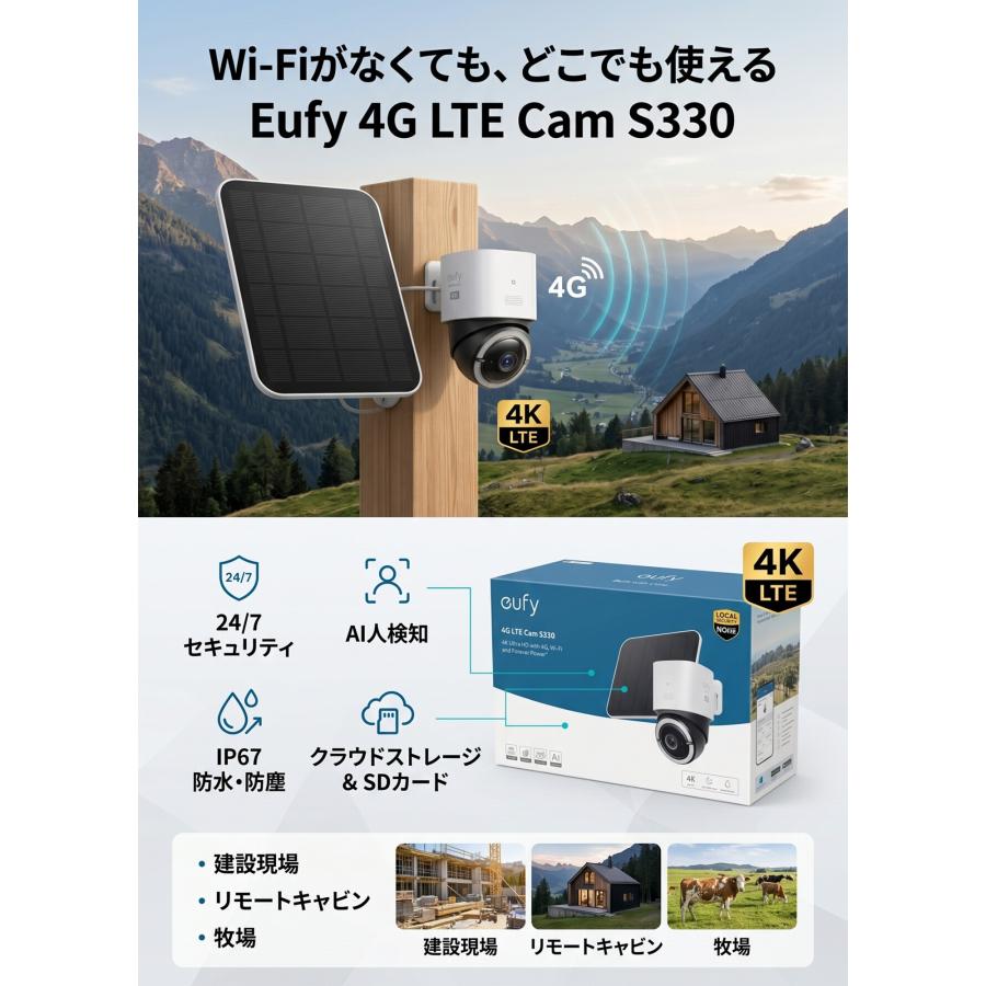 新品 Anker 防犯カメラ Eufy eufyCam S330 増設用 Eufy eufyCam S330 増設用カメラ | セキュリティカメラの製品情報