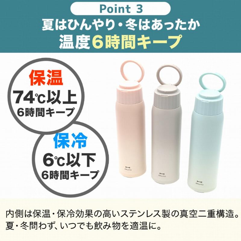 BRUNO（ブルーノ） 名入れ マグボトル 超軽量 水筒 480ml 軽量