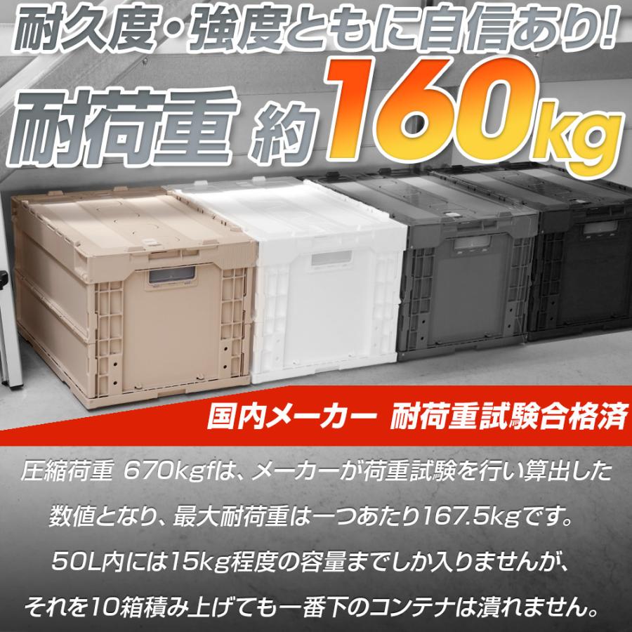 新色登場!! 3個セット コンテナボックス オリコン スタックボックス 新生活 衣装ケース 収納ボックス50L フタ付き コンテナ 折りたたみ サンコー 日本製｜alicemall｜16