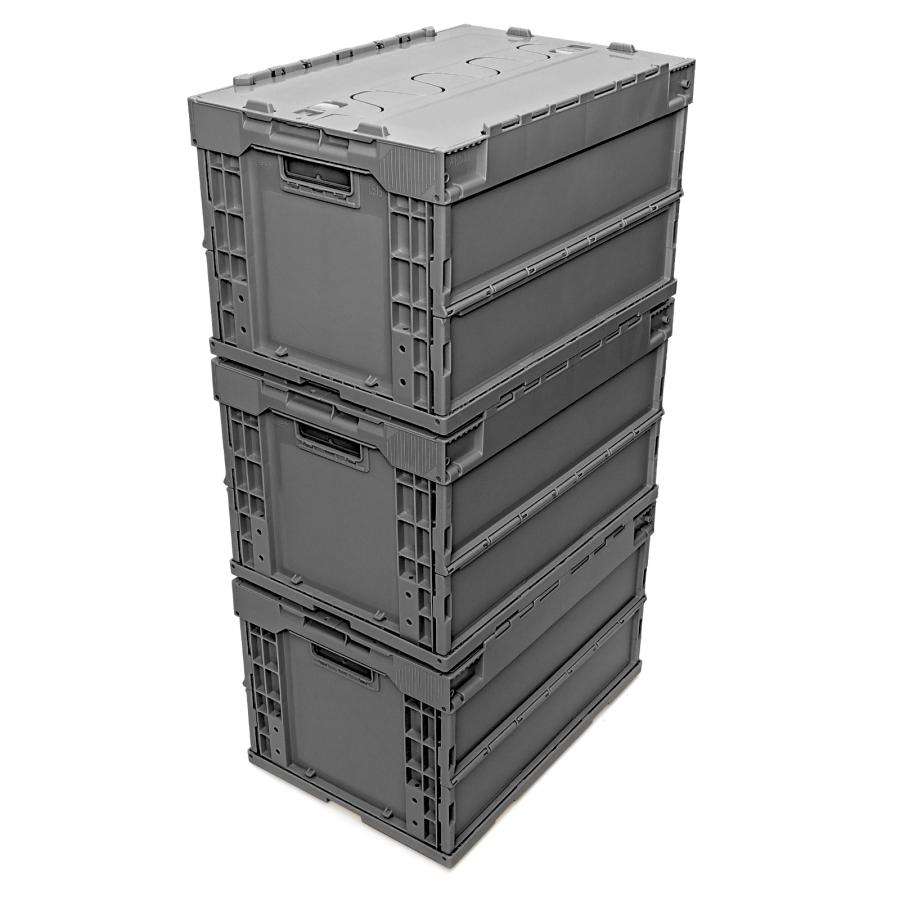 3個セット 日本製 コンテナボックス 折りたたみ 大型 蓋付き 50L 3個セット 日本製 コンテナボックス 折りたたみ 大型 蓋付き 50L