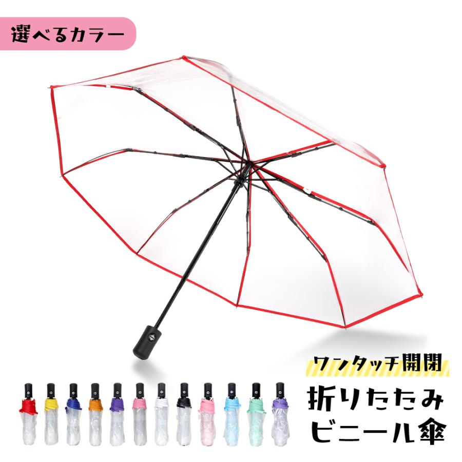 再再販 折りたたみ傘 大きい 子供 メンズ レディース 雨傘 自動開閉 ワンタッチ式 梅雨 透明 持ち運び 花側 無地 ワンポイント 撥水 クリア Aynaelda Com