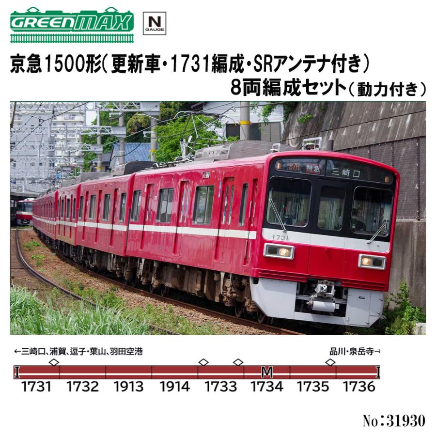 No:31930 グリーンマックス 京急1500形（更新車・1731編成・SRアンテナ