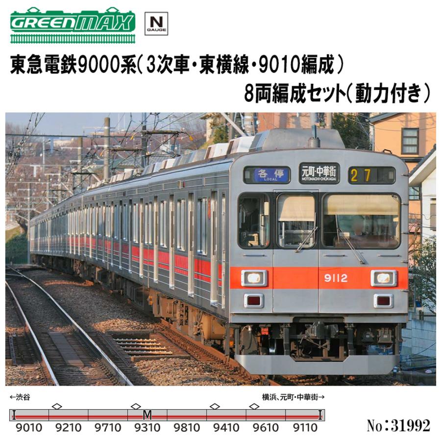 グリーンマックス31992 東急電鉄9000系(3次車・東横線・9010編成) グリーンマックス（GREENMAX） 即納 No:31992 東急電鉄9000系(3次車