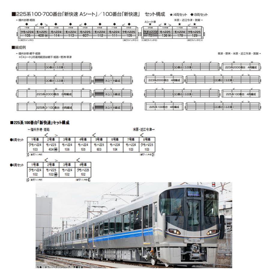 No:10-1901 KATO 225系100番台(3次車)＜新快速＞8両セット 鉄道模型 Nゲージ KATO カトー 【予約 2024年7月予定】｜alicemall｜03