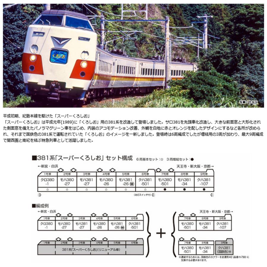 No:10-1986 KATO 381系「スーパーくろしお」　3両増結セット 鉄道模型 Nゲージ KATO カトー 【予約  2024年8月予定】｜alicemall｜02