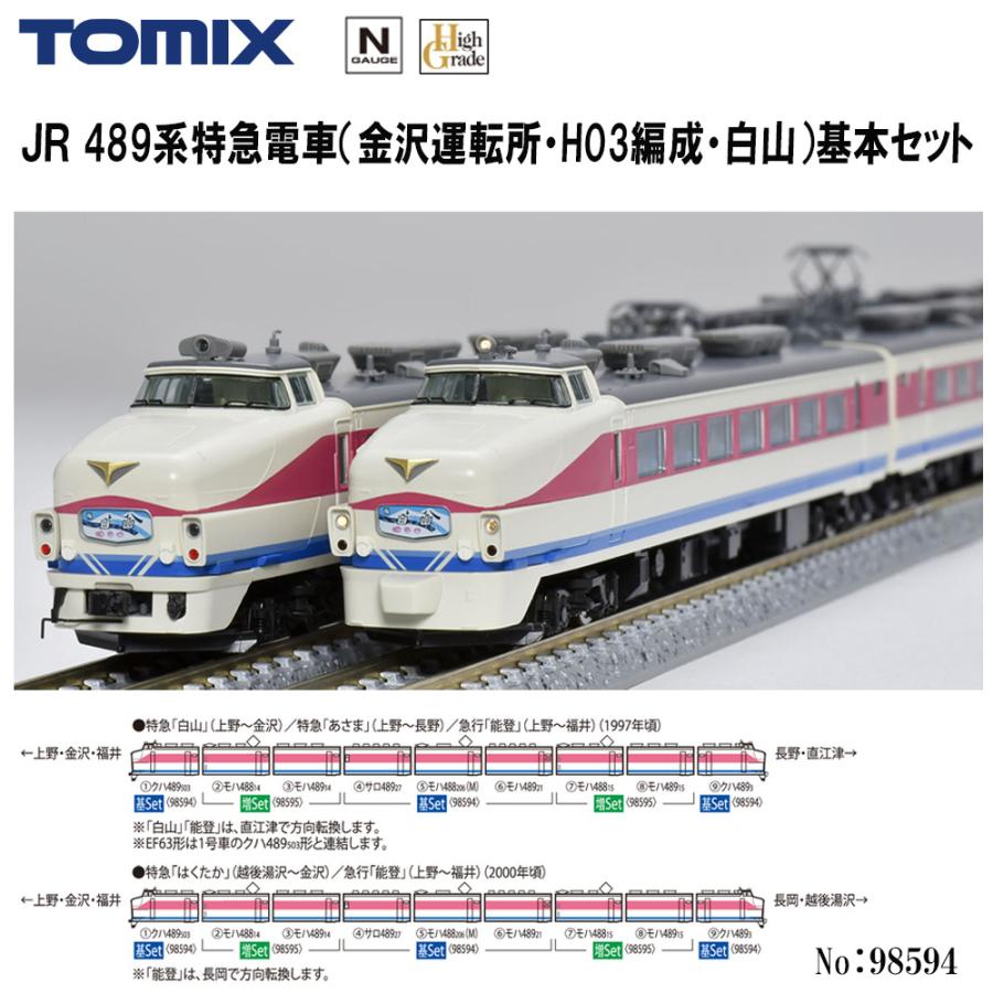 トミックス No:98594 TOMIX 489系特急電車(金沢運転所・H03編成 トミックス No:98594 TOMIX 489系特急電車(金沢運転所・H03編成