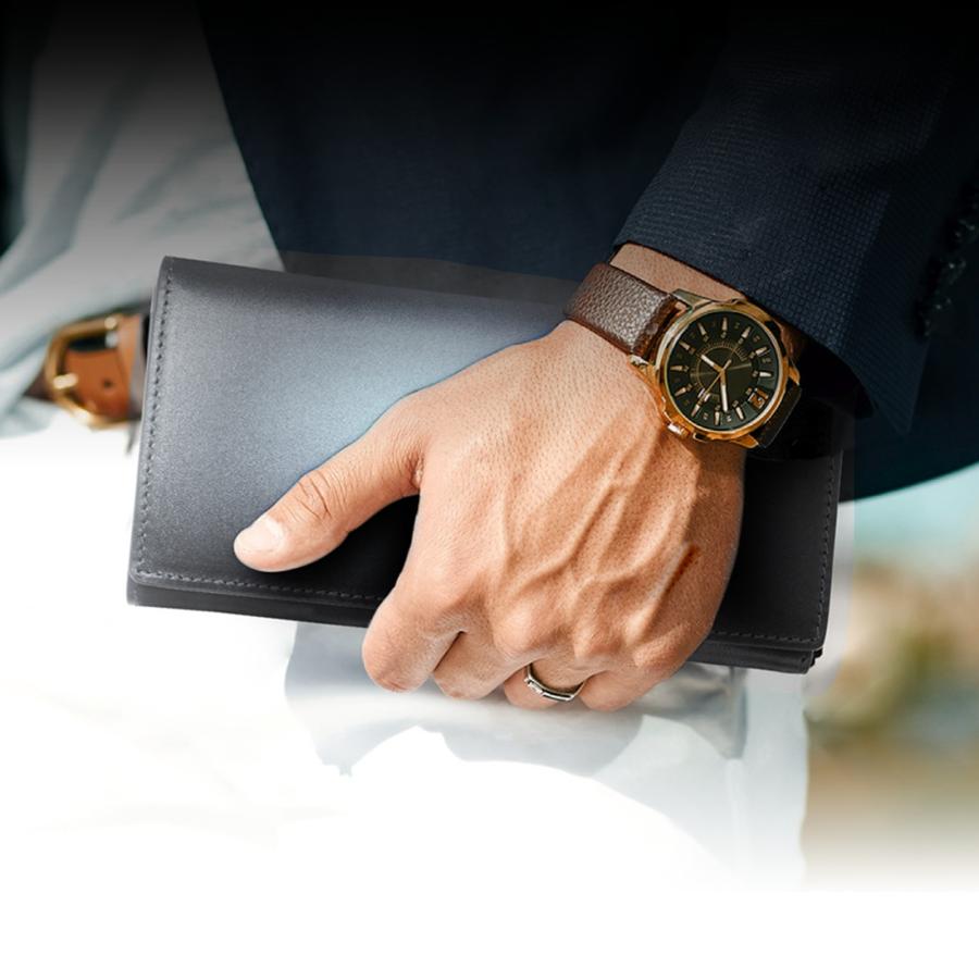 Gala Garcia 名入れ 長財布 メンズ 本革 かぶせ ブランド 財布