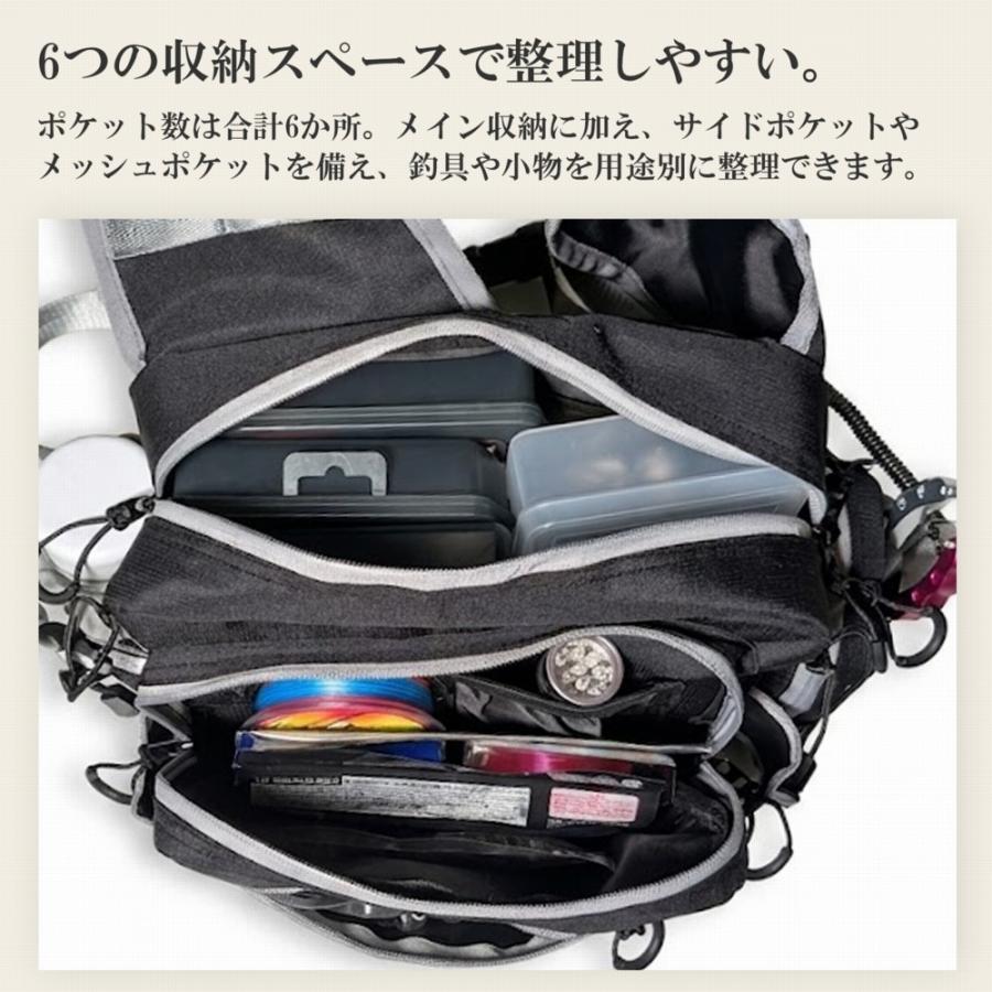 釣り バッグ Gran Walker グランウォーカー ワンショルダー タックルバッグ かばん フィッシングバッグ ロッドホルダー付き ウエストベルト付き 約6 5L 軽量 鞄