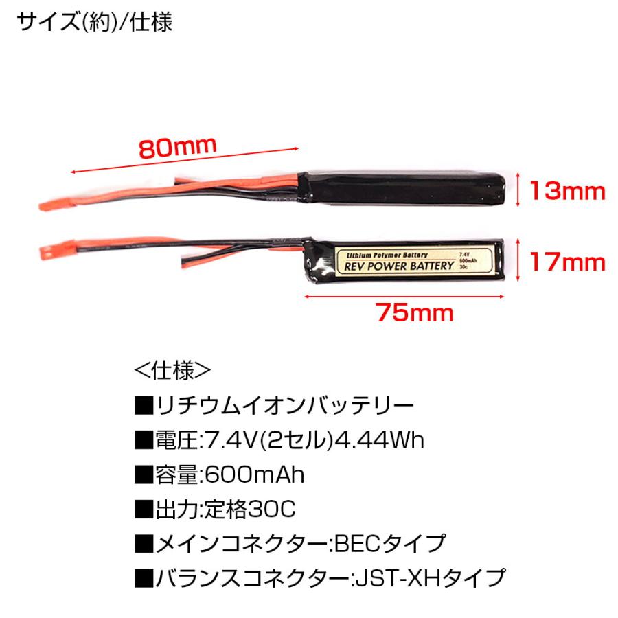 電動ガン バッテリー エアガン用 リポバッテリー REV POWER BATTERY
