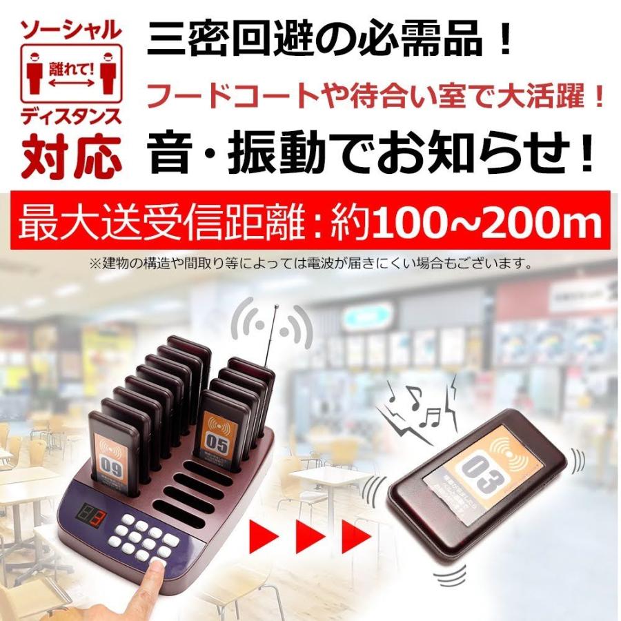 ゲストページャー　呼び出しベル　ワイヤレス　フードコート　飲食店　受信機　16台セット　ゲストレシーバー　日本語説明書付き　日本語カード付き　コロナ対策