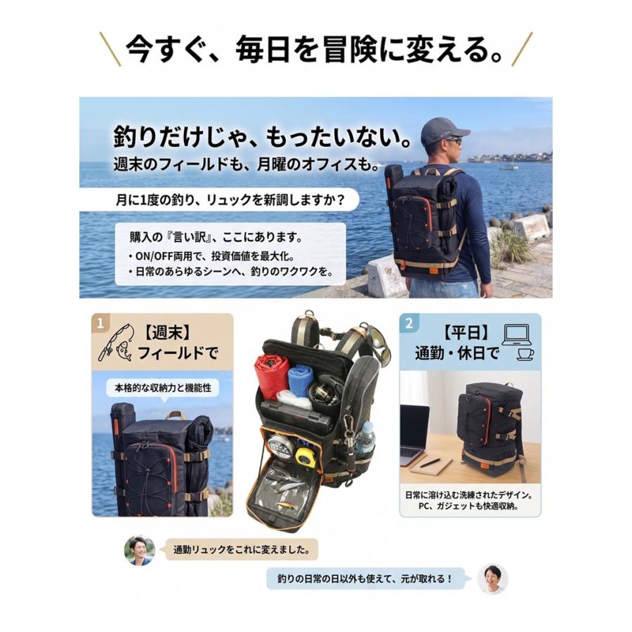 Gran Walker（グランウォーカー） 釣り用リュック 釣り バッグ 