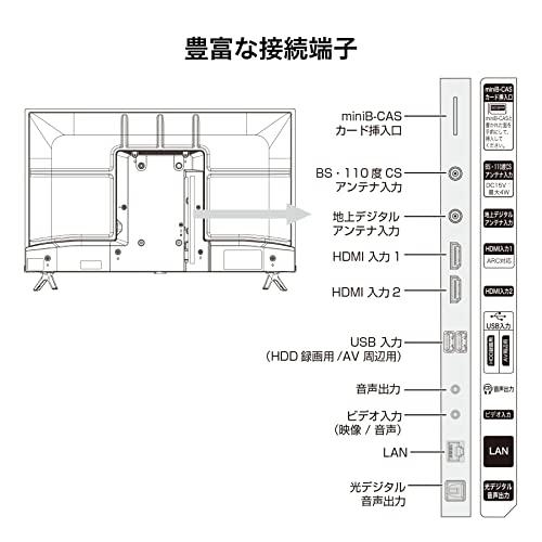 Hisense 32V型 ハイビジョン 液晶 テレビ 32A40H ネット動画対応 ADSパネル 3年保証 2022年モデル ブラック 32V型 32A40H A40H VOD対応