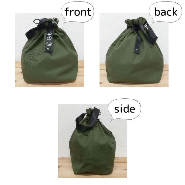 ランチバッグ お弁当袋 巾着 保冷 保温 マチ 可愛い おしゃれ 底広 広い ペットボトル 水筒 アルミ 綿 コットン お手入れ簡単 ブラック ...