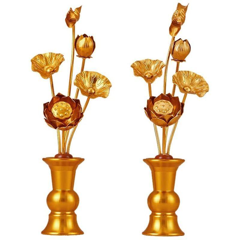 話題の人気 2個セット 左右一対 花立付き はすはな 蓮花 お仏壇用仏具 花立て 常花セット 仏花 常花 金メッキ 法要 法事 仏前 仏具 仏壇 蓮華 その他仏壇 仏具 Avia Russia Com