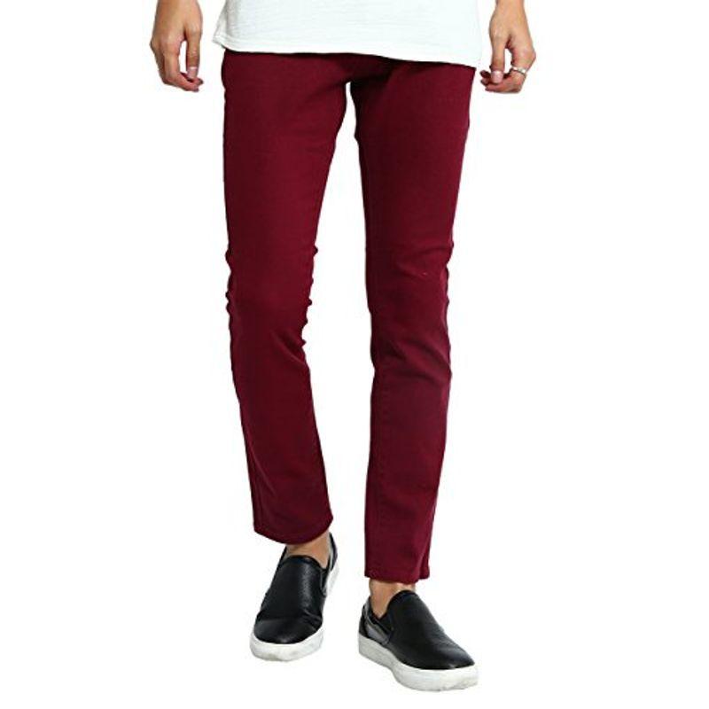 ご注文で当日配送 インプローブス アンクルパンツ チノパン スリム ストレッチ クロップドパンツ メンズ ボルドー S サイズ Quran Unv Edu Sd
