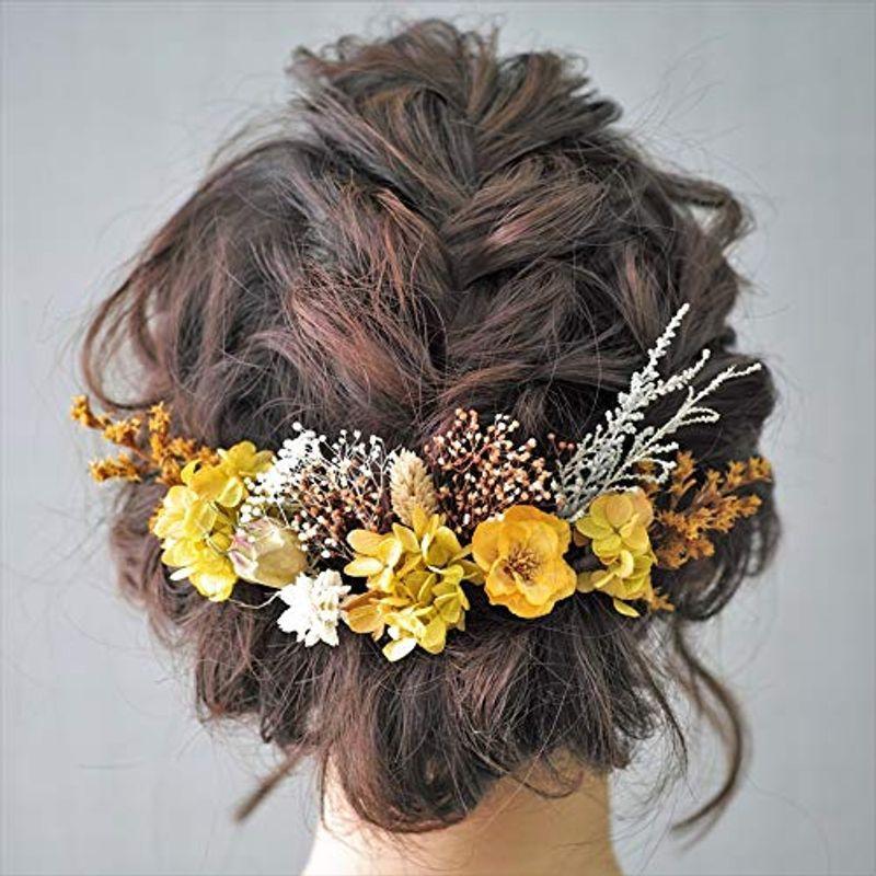 物品 髪飾り ナチュラルシリーズ アネモネ イエロー ドライフラワー プリザーブドフラワー 成人式 卒業式 ウェディング ブライダル 七五三 振袖 Materialworldblog Com