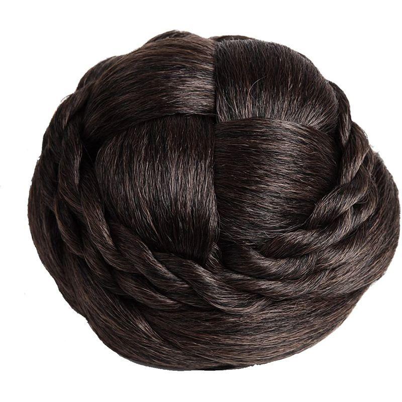 N Hilfe 編み込み 安心の定価販売 シニヨン ネット 付き レディース ウィッグ つけ毛 ナチュラルブラウン 髪飾り お団子 ポイント