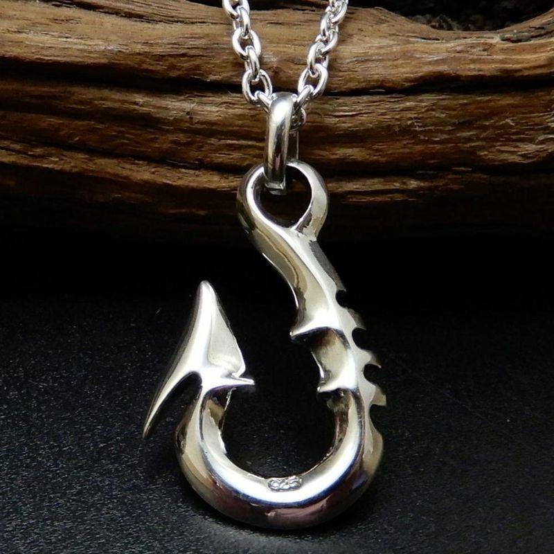 おしゃれ シルバー925 釣り針ネックレス フィッシュフック ネックレス メンズ シルバー シルバーペンダント ハワイアンジュエリー シルバーネックレ Cisama Sc Gov Br