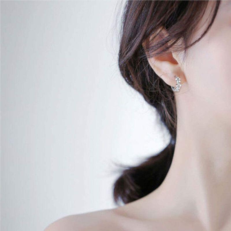 大注目 Deelfel ピアス レディース シルバー 925 アレルギー対応 三つ花 フープピアス 花 小さい おしゃれ 桜ピアス かわいい女性 人 Cisama Sc Gov Br