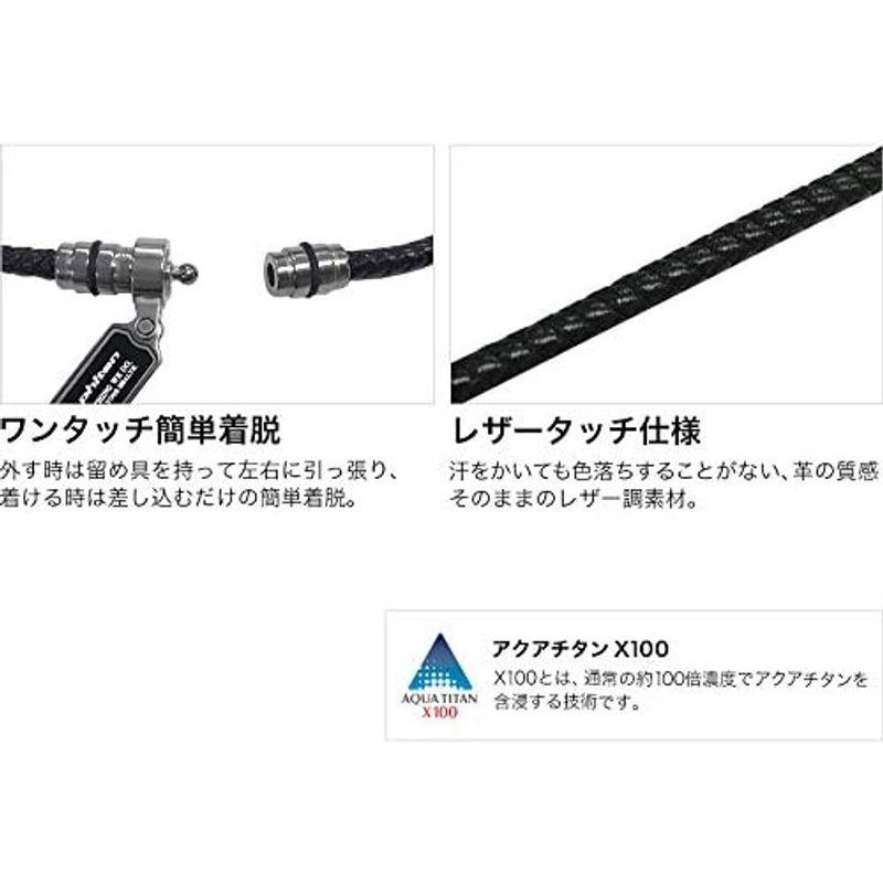 phiten(ファイテン) ネックレス RAKUWAネックX100 ペンダントトップ ブラック 42cm ブラック 42cm ファイテン ネックレス RAKUWAネックX100 ペンダントトップ サイズ 紐部 ステンレス