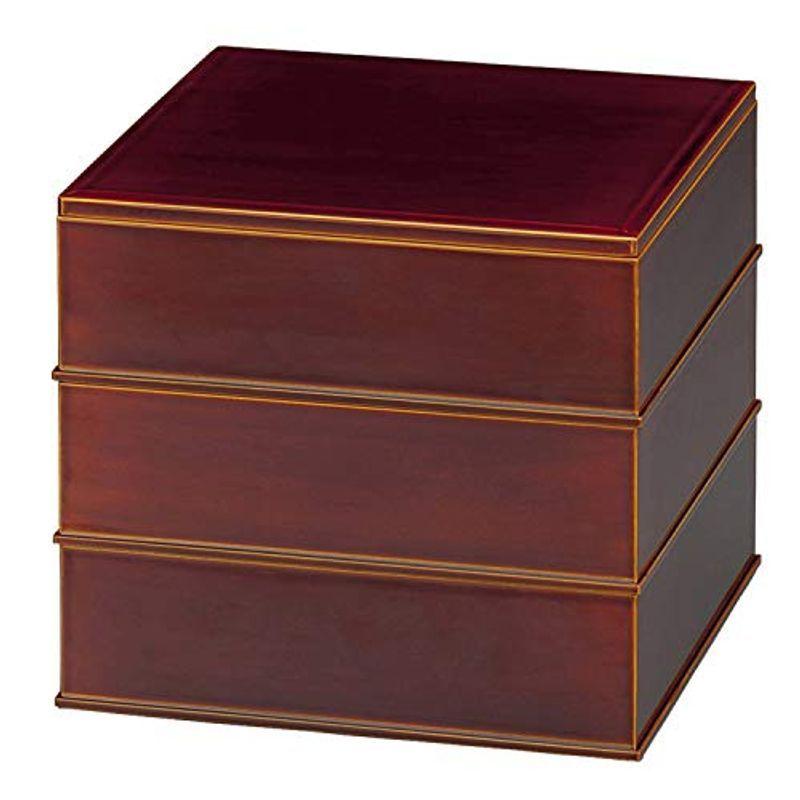 中山漆器 飛騨春慶塗 手塗漆)角重箱 3段 重箱 飛騨春慶塗 三段」