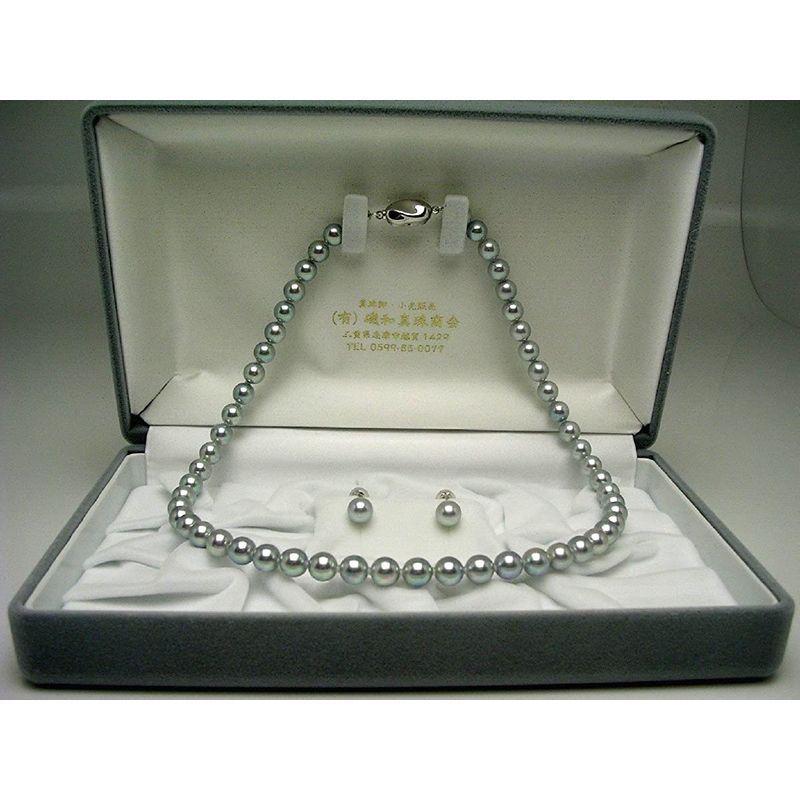 【新品】 Isowa Pearl（伊勢志摩の真珠専門店 イソワパール） アコヤ真珠 ネックレス ピアス セット 7.0-7.5mm シルバーブルー シ 【RI8296416433】(28943円)