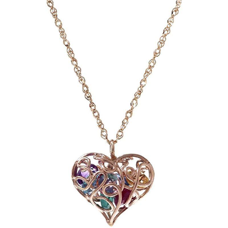 四葉のクローバー アミュレット ハート ネックレス 10金 ピンクゴールド K10 10k 厄除け 2月 5月 7月 9月 10月 11月 アミュレット ハート ネックレス 10金 ピンクゴールド K10 10k 厄除け 2月 5月 7月 9月 10月 11月