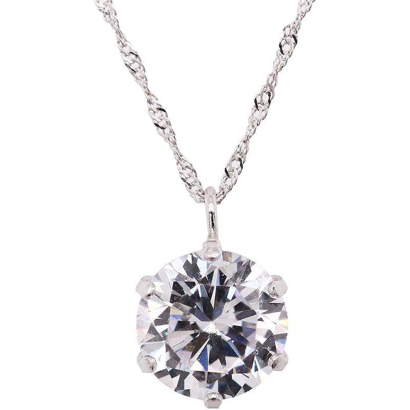 KASHIMAK18ホワイトゴールド 大粒 1.0カラットサイズ キュービック ジルコニア 一粒石 ペンダント ネックレス KASHIMAK18ホワイトゴールド ネックレス V1092027923(9663円)