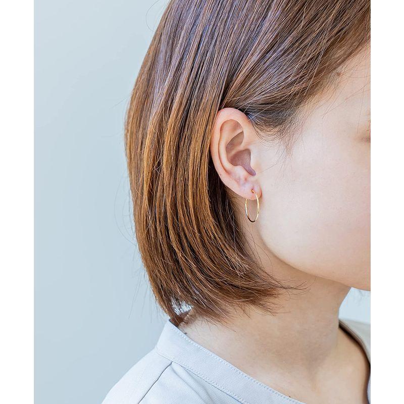 L&Co (エルアンドコー) ペーパーボックス付ユニセックス K18 イエローゴールド 18金 地金 フープ ピアス 1mm幅 1mm×直径 エルアンドコー ペーパーボックス付ユニセックス K18 イエローゴールド 18金 地金 フープ ピアス 1mm幅 1mm×直径