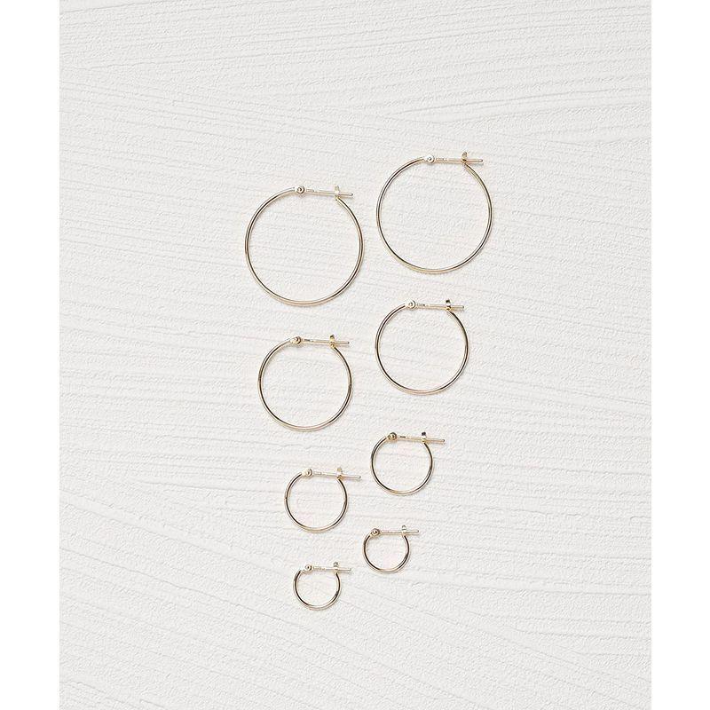 L&Co (エルアンドコー) ペーパーボックス付ユニセックス K18 イエローゴールド 18金 地金 フープ ピアス 1mm幅 1mm×直径 エルアンドコー ペーパーボックス付ユニセックス K18 イエローゴールド 18金 地金 フープ ピアス 1mm幅 1mm×直径