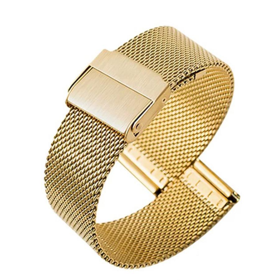 金属製 ゴールド ハンドベル 約30cm 腕時計 用 HIRSCH シングル Dバックル ゴールド 16/18/20/22mm