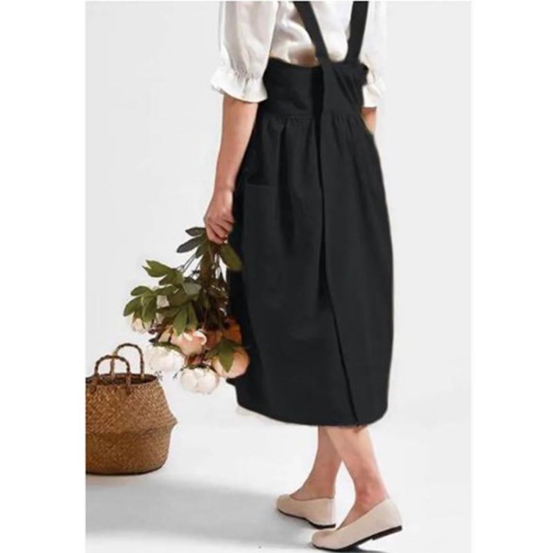 エプロン おしゃれ リネン 大人 レディース 麻 バッククロス ナチュラル ワンピース | ブランド登録なし | 16