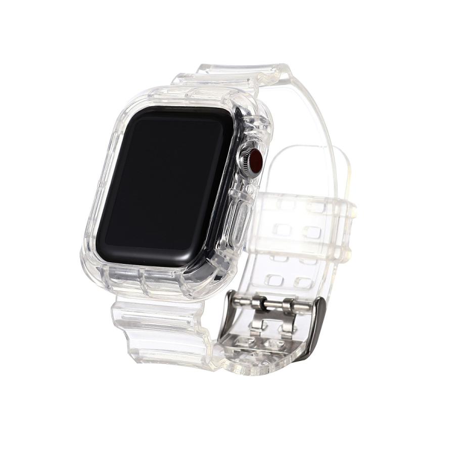 TT3☆Apple Watchバンド ラバーベルト クリアケース カバー