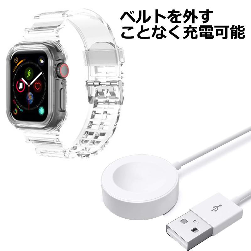 AM6☆Apple Watchバンド ラバーベルト クリアケース カバー