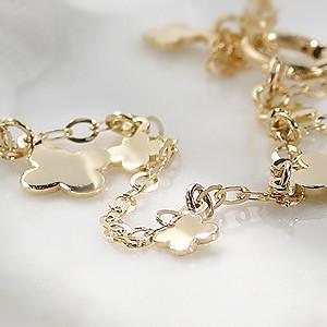 K18 Yg ゴールド ブレスレット クローバー 四つ葉 フラワー 花 ステーションブレス 可愛い 18k 18金 Al 0028 Al 0028 Alisa 通販 Yahoo ショッピング