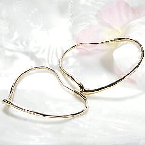 K18 Yg ゴールド ピアス 地金ピアス オープンハート ハート フープ フープピアス Hoop ラージサイズ シンプル Al 0090 Al 0090 Alisa 通販 Yahoo ショッピング