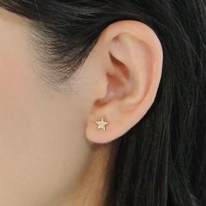 K18 YG ゴールド ピアス ダイヤモンド ダイヤ セット 三日月 星 スター 