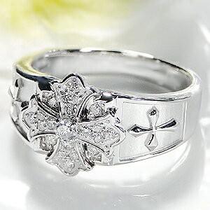 【美品】 ダイヤモンド リング メンズ 18k 18金 １８金 ゴールド 指輪 ダイヤモンド メンズリング　メンズジュエリー クロス AL-0267 【F2349690391】(81972円)