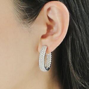 K18WG YG ダイヤモンド フープ ピアス ダイヤ 18金 k18 5  