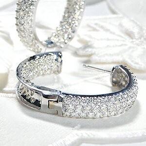 K18WG YG ダイヤモンド フープ ピアス ダイヤ 18金 k18 5  