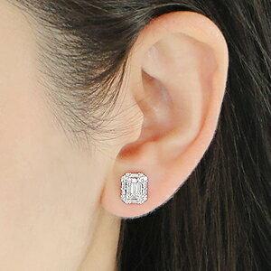 Pt900 0.6ct バケットカット ダイヤモンド ピアス プラチナ Pt900 0.6ct バケットカット ダイヤモンド ピアス プラチナ