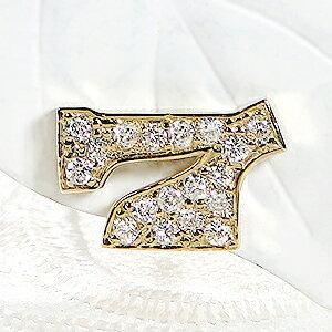 K18YG 0.10ct ７ ダイヤモンド ピアス 片耳 ダイヤ 18金 18k ラッキー セブン 7 数字 ラッキーナンバー 幸運 男女兼用 ユニセックス レディース メンズ AL-0393｜alisa｜04