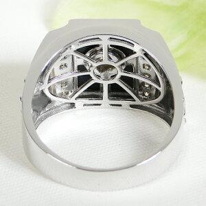 K18YG WG メンズ オニキス ダイヤ リング 0.50ct 18金 K18YG WG メンズ オニキス ダイヤ リング 0.50ct 18金