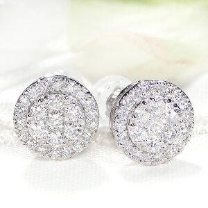 Pt900 0.6ct ダイヤモンド サークル ピアス 丸 ラウンド ダイヤ Pt900 0.6ct ダイヤモンド サークル ピアス 丸 ラウンド ダイヤ
