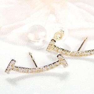 K18YG WG 0.10ct ダイヤモンド ピアス 18金 イエロー ゴールド 