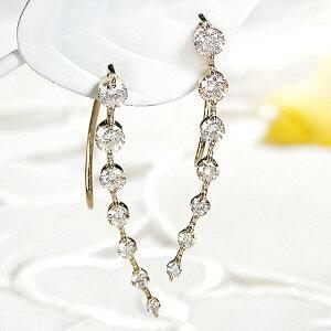K18YG WG 1.0ct ダイヤモンド ピアス ダイヤ 18金 ゴールド 18k ダイア 