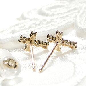 クロスダイヤモンドピアスユニセックス 18K(ゴールド） ダイヤ0.2ct