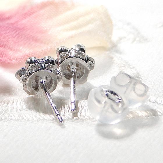 K18 YG WG 0.4ct フラワーモチーフ ダイヤモンド ピアス 送料 K18 YG WG 0.4ct フラワーモチーフ ダイヤモンド ピアス 送料