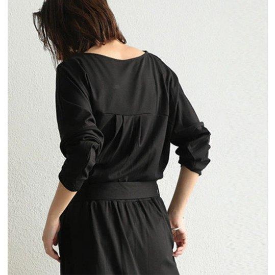 ワンピース レディース マキシ丈ワンピース 通勤着 Aラインロングワンピース 黒ワンピ 秋 40代 50代 代 30代 上品 １着でも送料無料